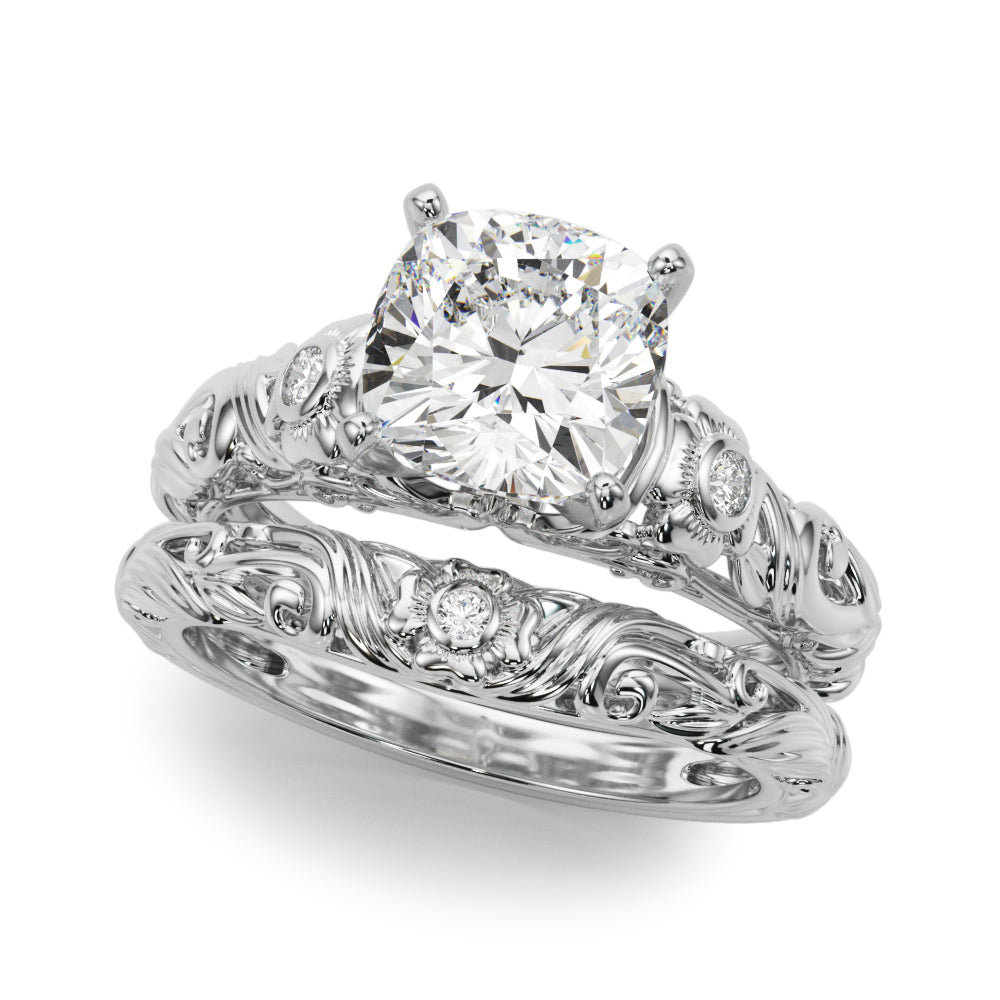 Round Nature Inspired Lab Grown Diamond Engagement Ring - VS1 D/E/F | 14K & 18K Gold | Platinum | Round Lab Diamond | Picasso Gold & Diamond Chicago