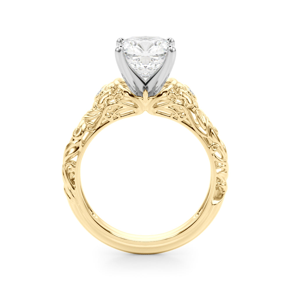 Round Nature Inspired Lab Grown Diamond Engagement Ring - VS1 D/E/F | 14K & 18K Gold | Lab Grown Diamond Engagement Ring | Picasso Gold & Diamond | Chicago