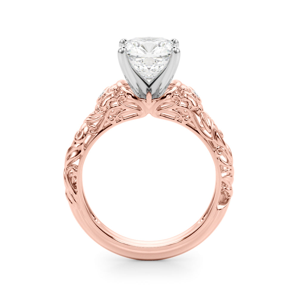 Round Nature Inspired Lab Grown Diamond Engagement Ring - VS1 D/E/F | 14K & 18K Gold | Lab Grown Diamond Engagement Ring | Picasso Gold & Diamond | Chicago