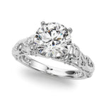 Round Nature Inspired Lab Grown Diamond Engagement Ring - VS1 D/E/F | 14K & 18K Gold | 14K White Gold | Round Lab Diamond | Picasso Gold & Diamond Chicago