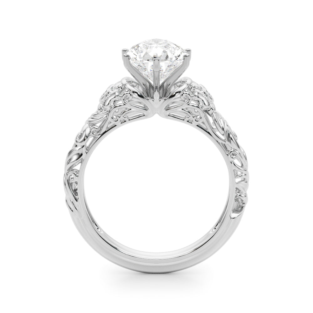Round Nature Inspired Lab Grown Diamond Engagement Ring - VS1 D/E/F | 14K & 18K Gold | 18K Yellow Gold | Round Lab Diamond | Picasso Gold & Diamond Chicago