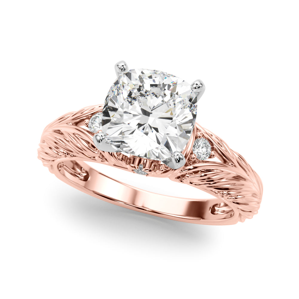 Round Nature Inspired Lab Grown Diamond Engagement Ring - VS1 D/E/F | 14K & 18K Gold | 18K White Gold | Round Lab Diamond | Picasso Gold & Diamond Chicago