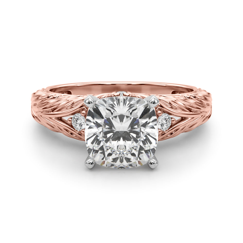 Round Nature Inspired Lab Grown Diamond Engagement Ring - VS1 D/E/F | 14K & 18K Gold | 18K Yellow Gold | Round Lab Diamond | Picasso Gold & Diamond Chicago