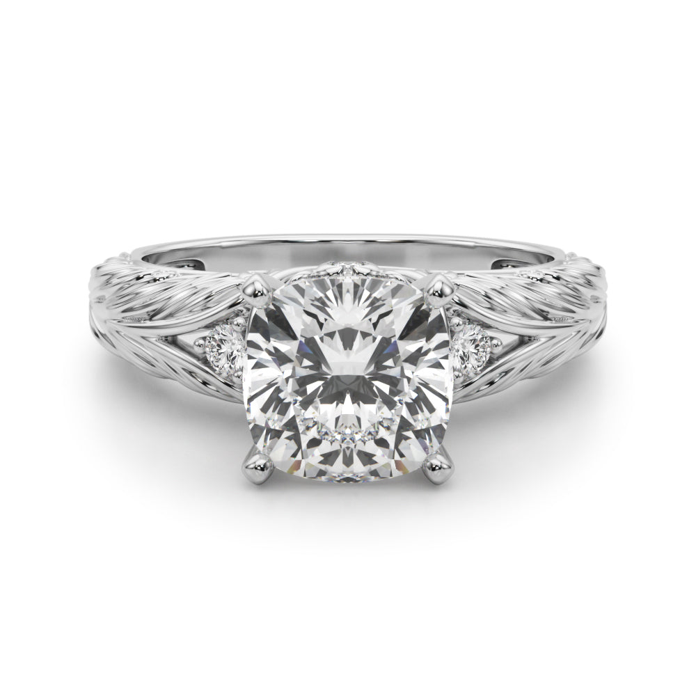 Round Nature Inspired Lab Grown Diamond Engagement Ring - VS1 D/E/F | 14K & 18K Gold | 18K Yellow Gold | Round Lab Diamond | Picasso Gold & Diamond Chicago