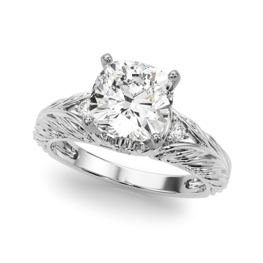 Round Nature Inspired Lab Grown Diamond Engagement Ring - VS1 D/E/F | 14K & 18K Gold | 18K Rose Gold | Round Lab Diamond | Picasso Gold & Diamond Chicago