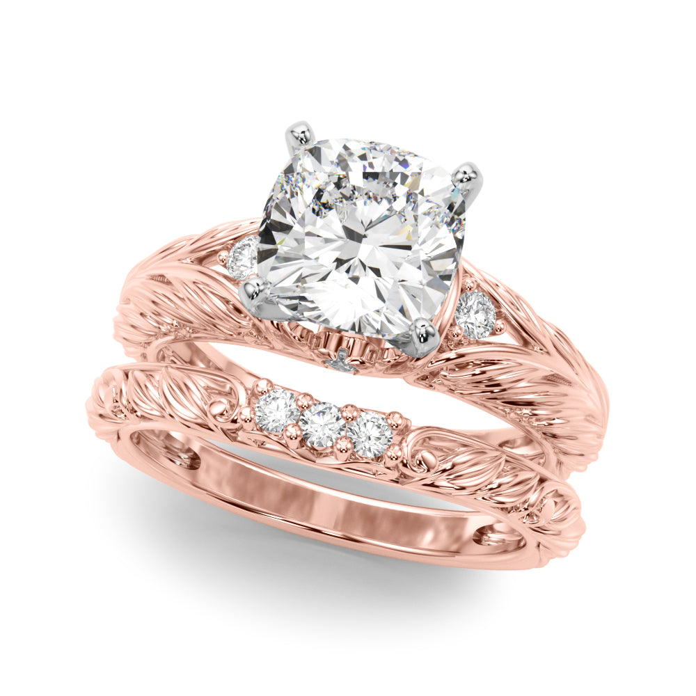 Round Nature Inspired Lab Grown Diamond Engagement Ring - VS1 D/E/F | 14K & 18K Gold | Platinum | Round Lab Diamond | Picasso Gold & Diamond Chicago