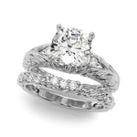 Round Nature Inspired Lab Grown Diamond Engagement Ring - VS1 D/E/F | 14K & 18K Gold | Platinum | Round Lab Diamond | Picasso Gold & Diamond Chicago