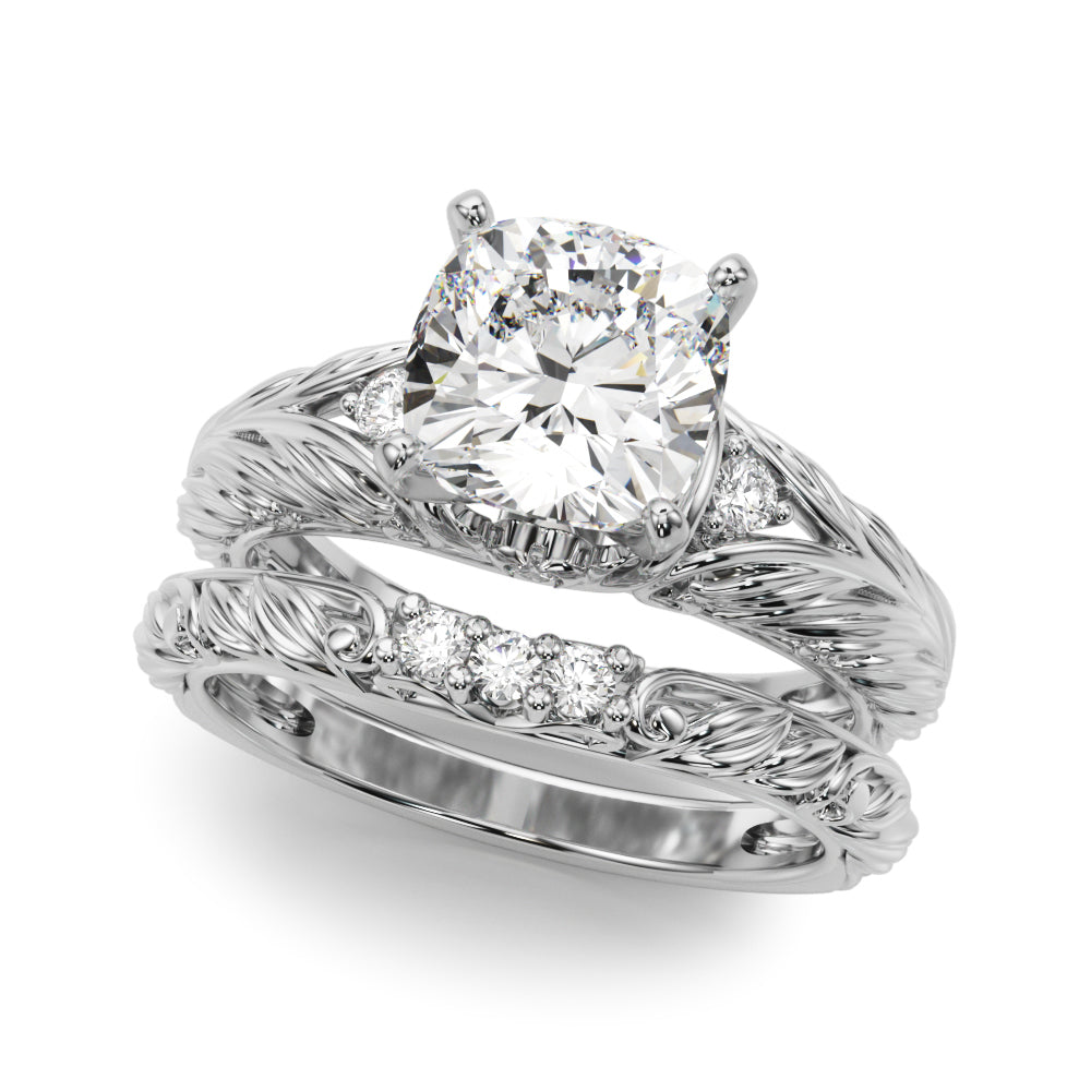 Round Nature Inspired Lab Grown Diamond Engagement Ring - VS1 D/E/F | 14K & 18K Gold | Platinum | Round Lab Diamond | Picasso Gold & Diamond Chicago