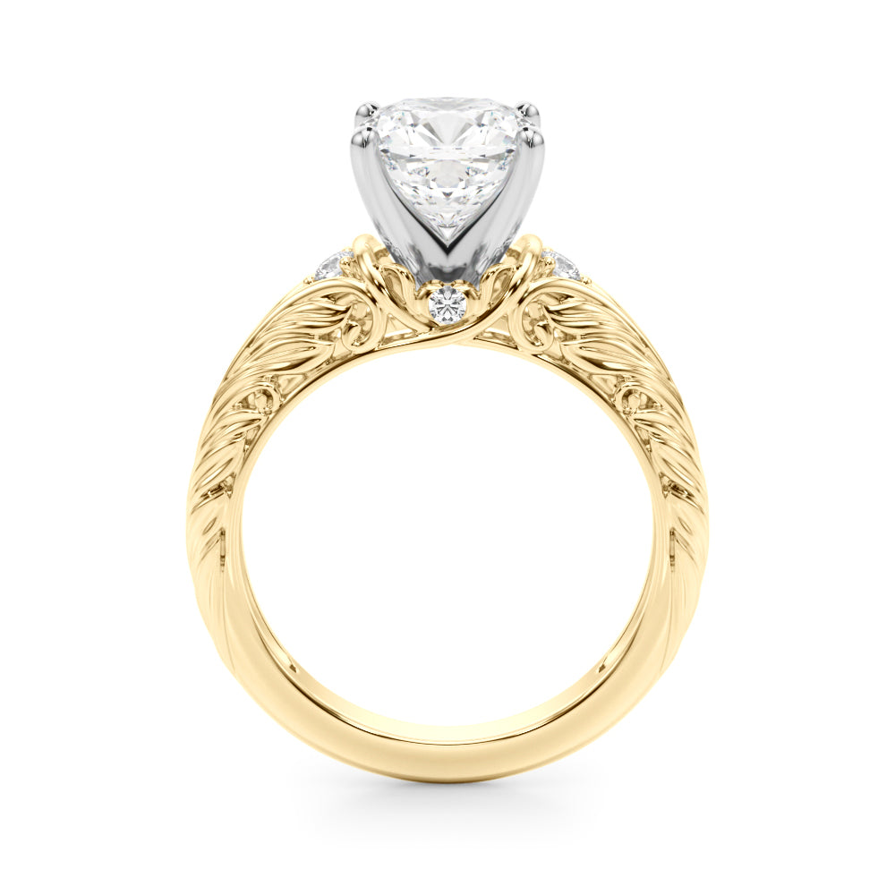 Round Nature Inspired Lab Grown Diamond Engagement Ring - VS1 D/E/F | 14K & 18K Gold | Lab Grown Diamond Engagement Ring | Picasso Gold & Diamond | Chicago
