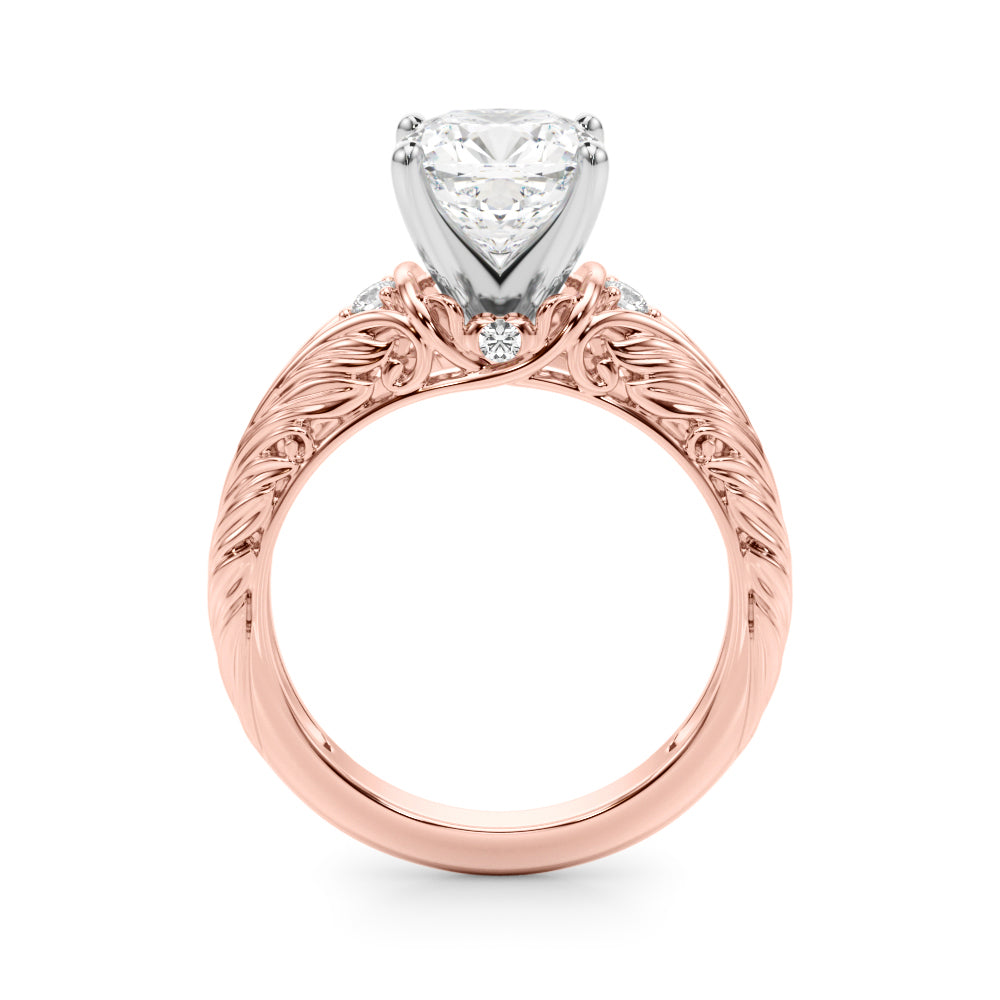 Round Nature Inspired Lab Grown Diamond Engagement Ring - VS1 D/E/F | 14K & 18K Gold | Lab Grown Diamond Engagement Ring | Picasso Gold & Diamond | Chicago