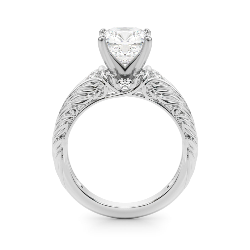 Round Nature Inspired Lab Grown Diamond Engagement Ring - VS1 D/E/F | 14K & 18K Gold | Lab Grown Diamond Engagement Ring | Picasso Gold & Diamond | Chicago