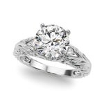 Round Nature Inspired Lab Grown Diamond Engagement Ring - VS1 D/E/F | 14K & 18K Gold | 14K White Gold | Round Lab Diamond | Picasso Gold & Diamond Chicago