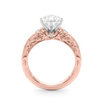 Round Nature Inspired Lab Grown Diamond Engagement Ring - VS1 D/E/F | 14K & 18K Gold | 18K Yellow Gold | Round Lab Diamond | Picasso Gold & Diamond Chicago