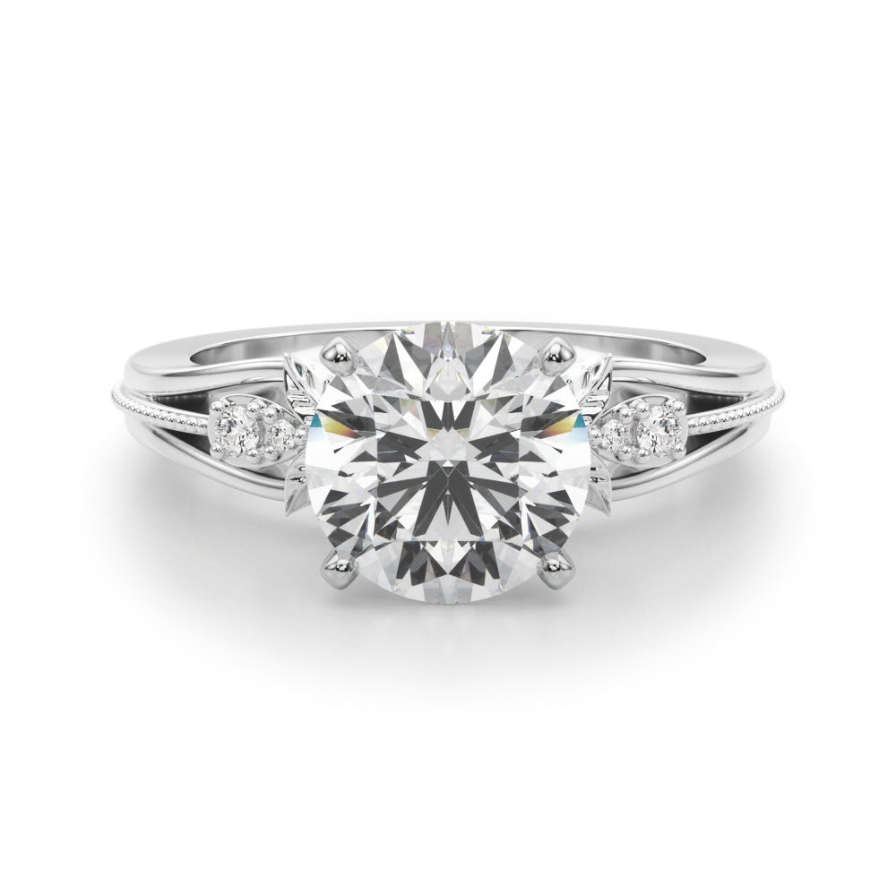 Round Nature Inspired Lab Grown Diamond Engagement Ring - VS1 D/E/F | 14K & 18K Gold | 14K Rose Gold | Round Lab Diamond | Picasso Gold & Diamond Chicago