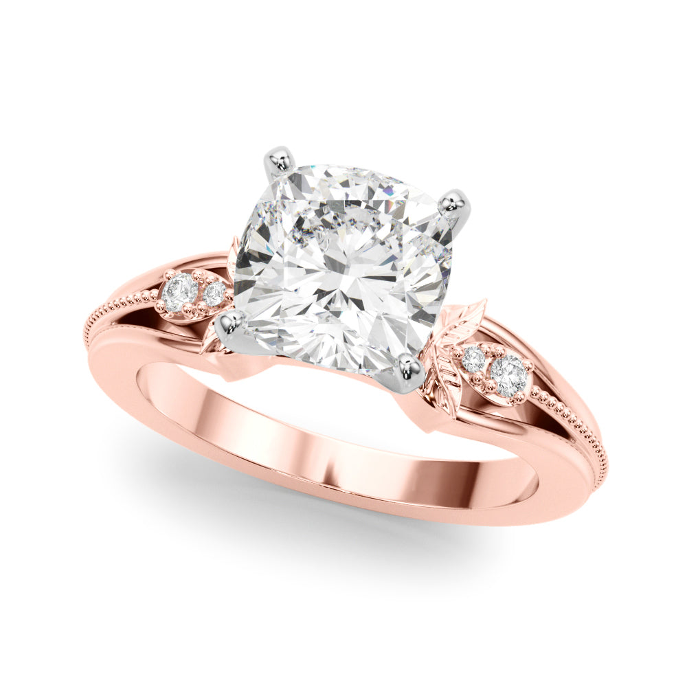 Round Nature Inspired Lab Grown Diamond Engagement Ring - VS1 D/E/F | 14K & 18K Gold | 18K White Gold | Round Lab Diamond | Picasso Gold & Diamond Chicago