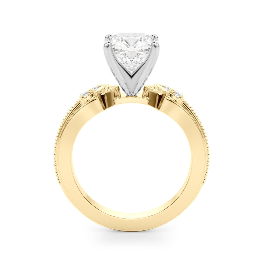 Round Nature Inspired Lab Grown Diamond Engagement Ring - VS1 D/E/F | 14K & 18K Gold | Lab Grown Diamond Engagement Ring | Picasso Gold & Diamond | Chicago