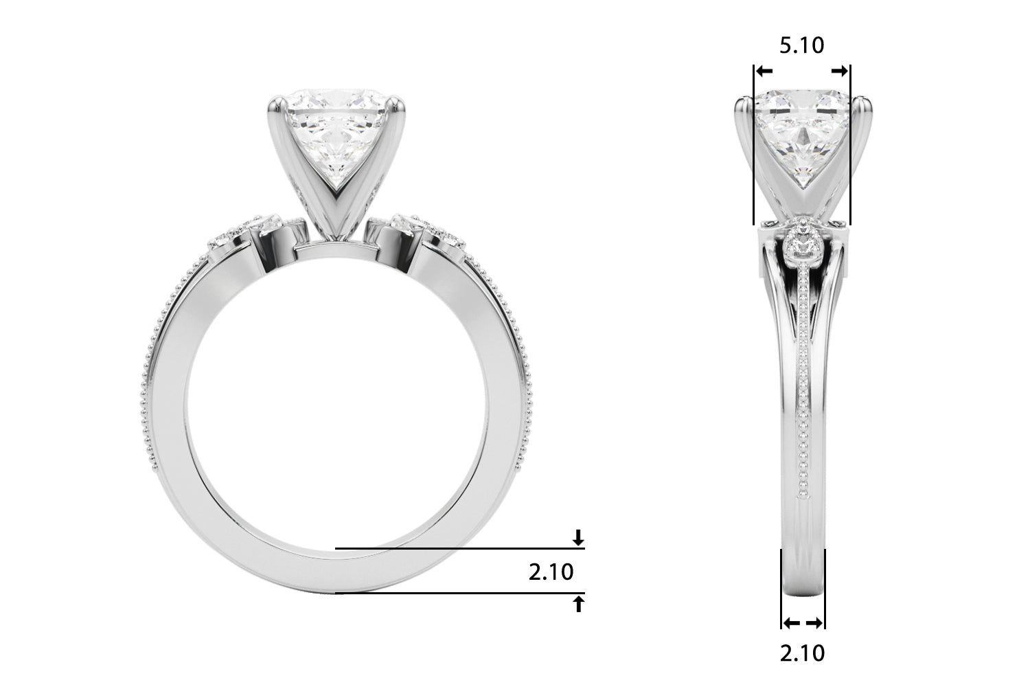 Round Nature Inspired Lab Grown Diamond Engagement Ring - VS1 D/E/F | 14K & 18K Gold | Lab Grown Diamond Engagement Ring | Picasso Gold & Diamond | Chicago