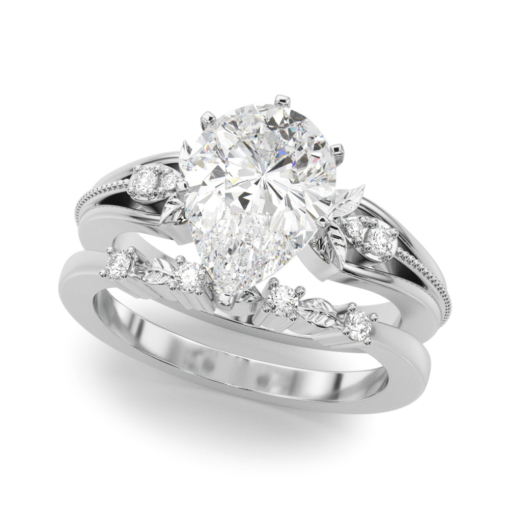 Round Nature Inspired Lab Grown Diamond Engagement Ring - VS1 D/E/F | 14K & 18K Gold | 14K Rose Gold | Round Lab Diamond | Picasso Gold & Diamond Chicago