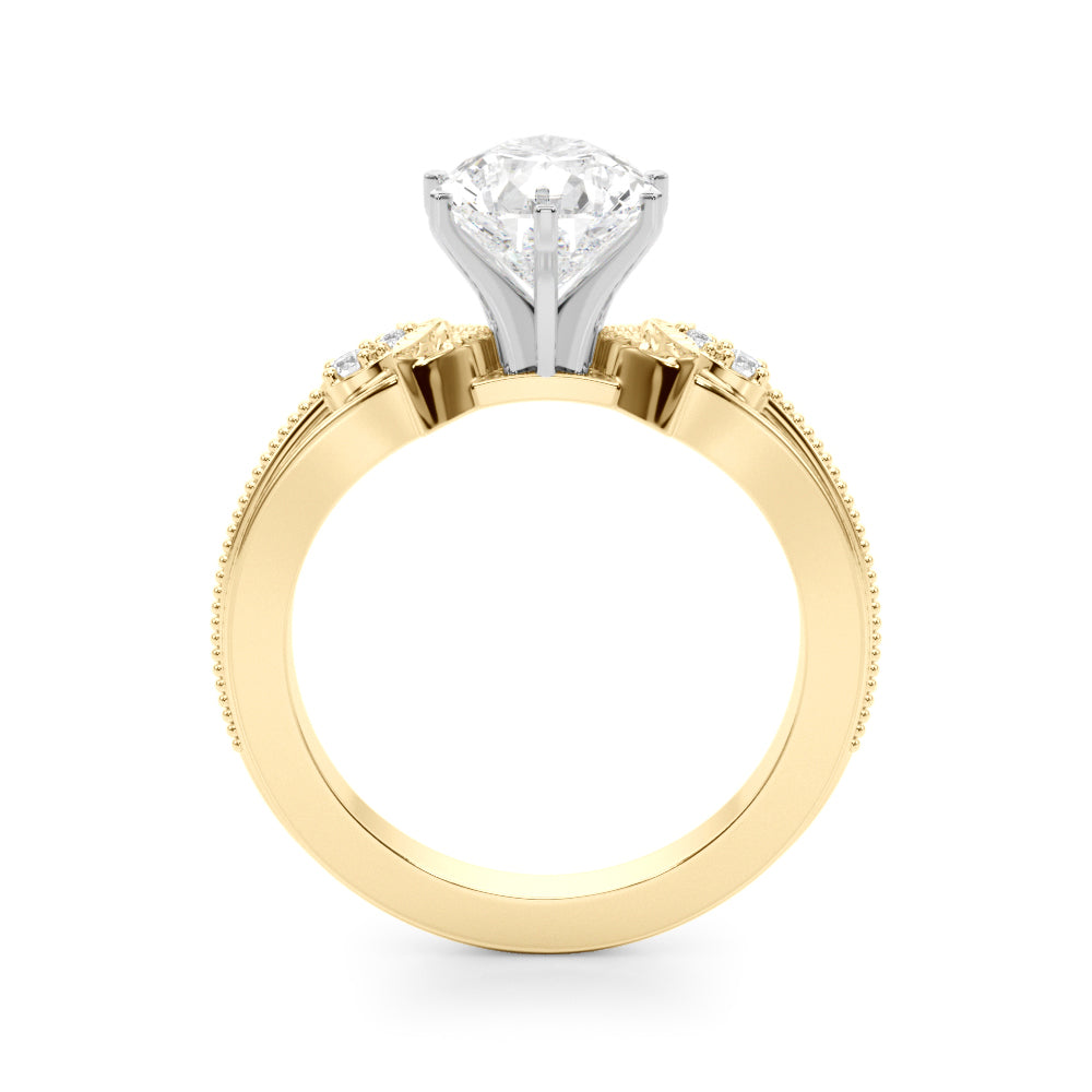 Round Nature Inspired Lab Grown Diamond Engagement Ring - VS1 D/E/F | 14K & 18K Gold | 18K White Gold | Round Lab Diamond | Picasso Gold & Diamond Chicago