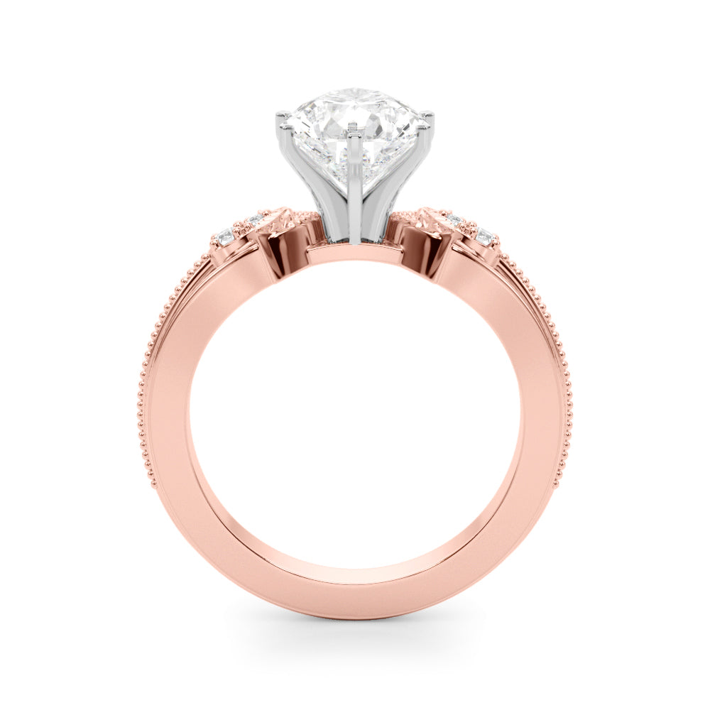 Round Nature Inspired Lab Grown Diamond Engagement Ring - VS1 D/E/F | 14K & 18K Gold | 18K Yellow Gold | Round Lab Diamond | Picasso Gold & Diamond Chicago