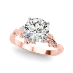 Round Nature Inspired Lab Grown Diamond Engagement Ring - VS1 D/E/F | 14K & 18K Gold | 14K Yellow Gold | Round Lab Diamond | Picasso Gold & Diamond Chicago