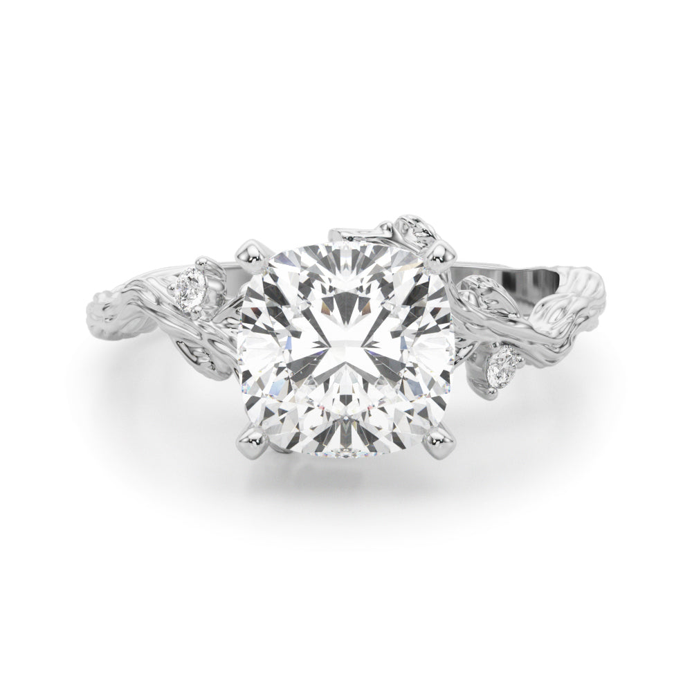 Round Nature Inspired Lab Grown Diamond Engagement Ring - VS1 D/E/F | 14K & 18K Gold | 18K Yellow Gold | Round Lab Diamond | Picasso Gold & Diamond Chicago