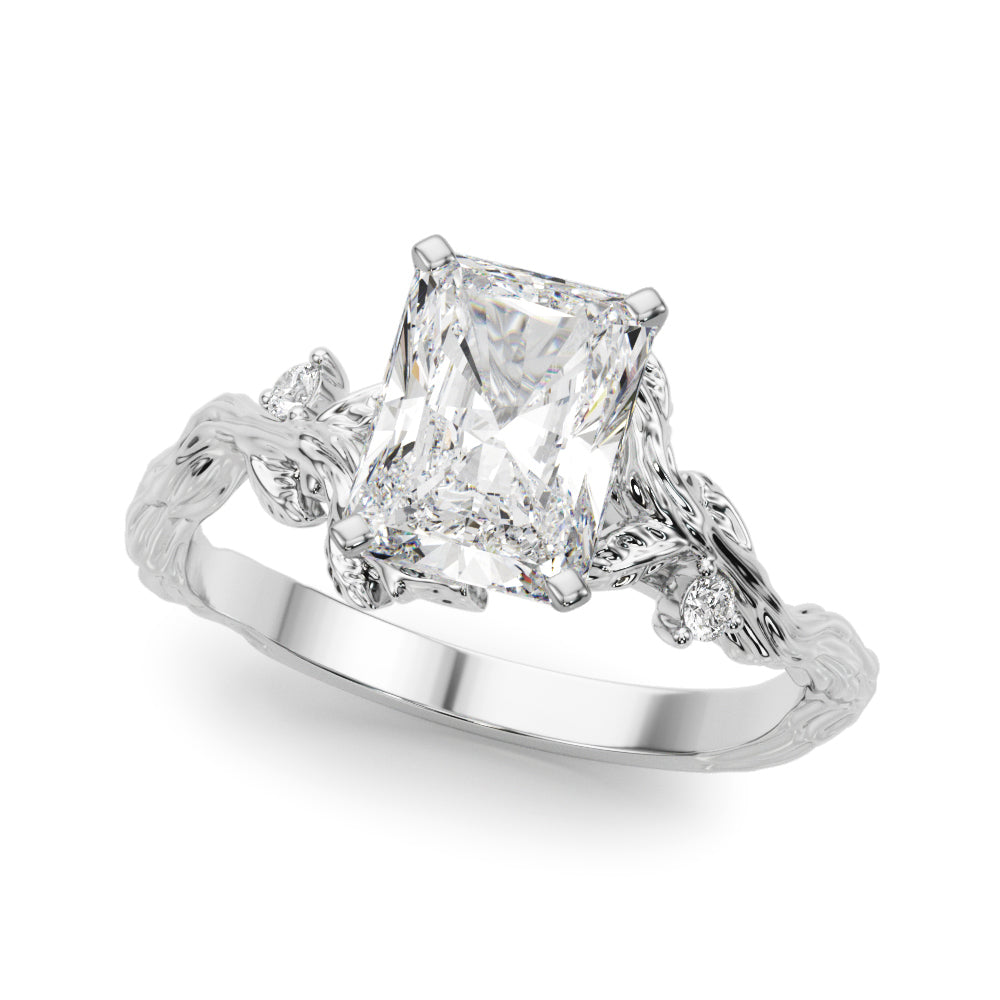 Round Nature Inspired Lab Grown Diamond Engagement Ring - VS1 D/E/F | 14K & 18K Gold | 14K White Gold | Round Lab Diamond | Picasso Gold & Diamond Chicago