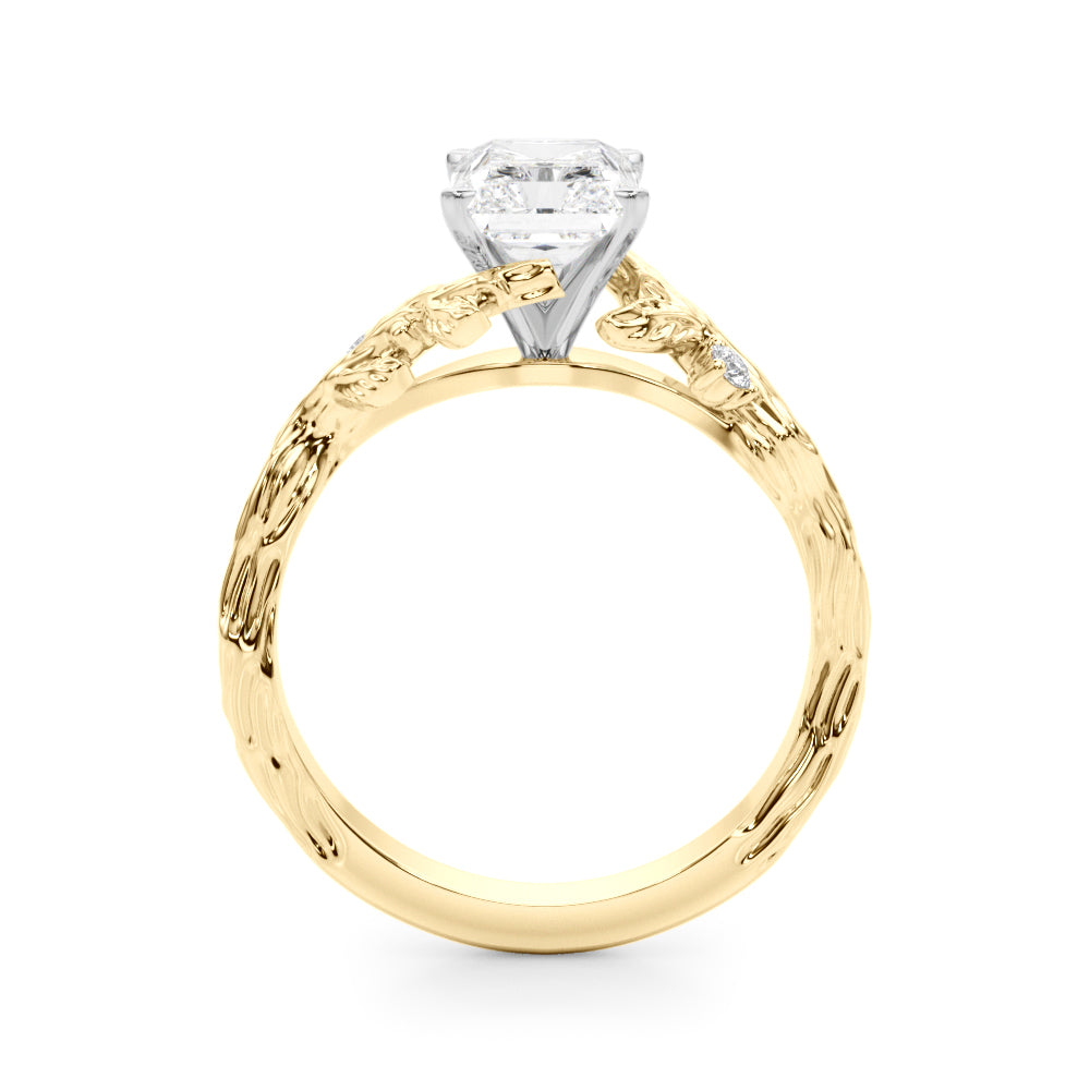Round Nature Inspired Lab Grown Diamond Engagement Ring - VS1 D/E/F | 14K & 18K Gold | 18K White Gold | Round Lab Diamond | Picasso Gold & Diamond Chicago