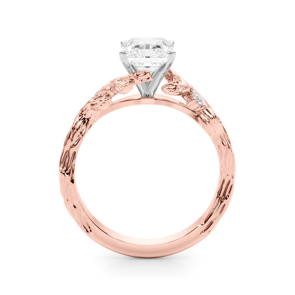 Round Nature Inspired Lab Grown Diamond Engagement Ring - VS1 D/E/F | 14K & 18K Gold | 18K Yellow Gold | Round Lab Diamond | Picasso Gold & Diamond Chicago