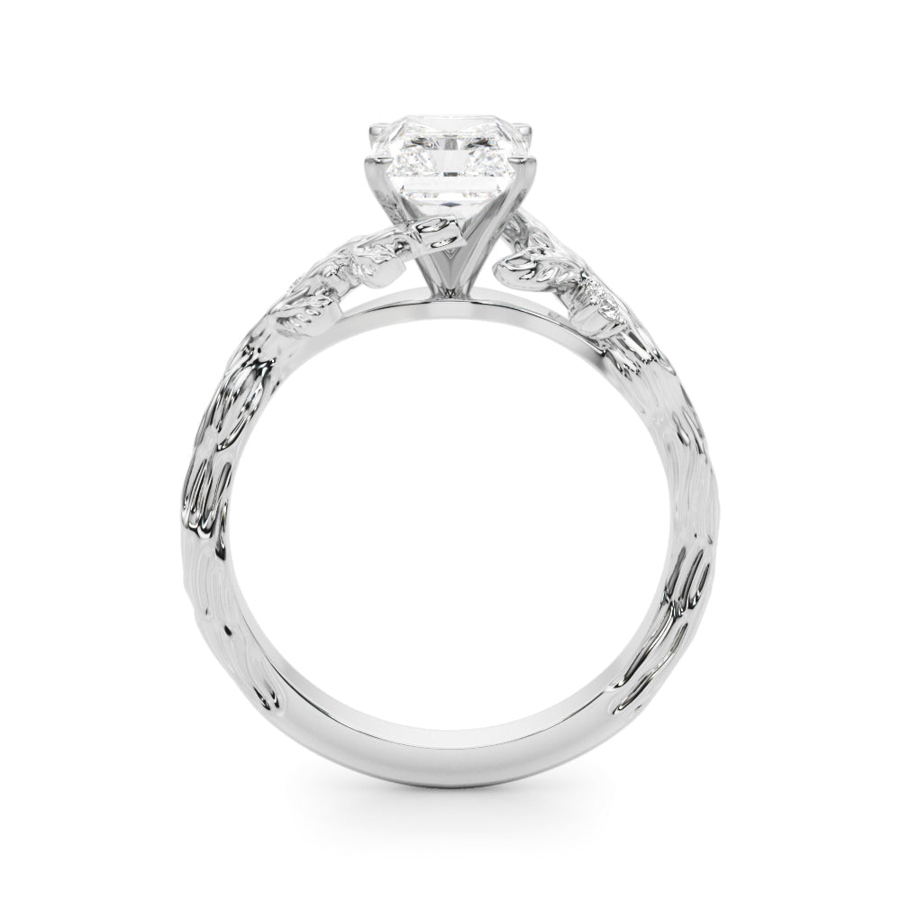 Round Nature Inspired Lab Grown Diamond Engagement Ring - VS1 D/E/F | 14K & 18K Gold | 18K Yellow Gold | Round Lab Diamond | Picasso Gold & Diamond Chicago