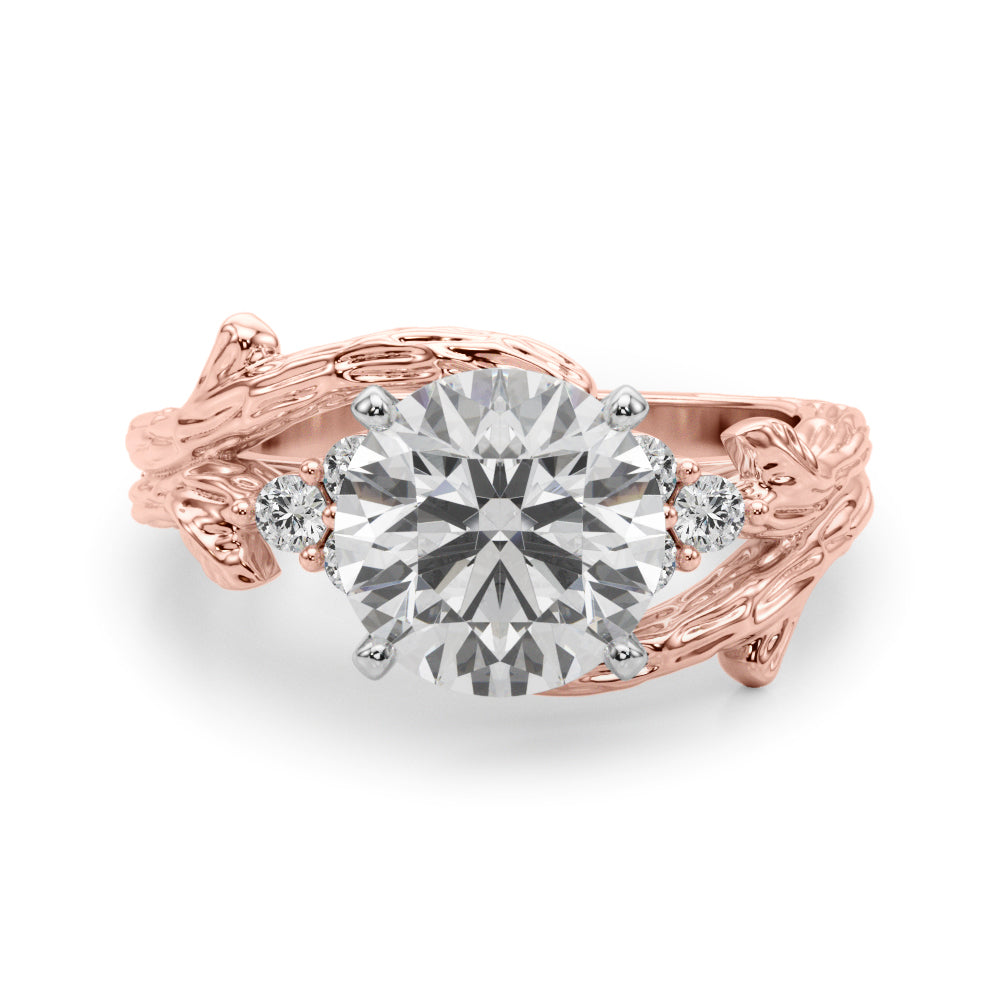 Round Bypass Lab Grown Diamond Engagement Ring - VS1 D/E/F | 14K & 18K Gold | 14K Rose Gold | Round Lab Diamond | Picasso Gold & Diamond Chicago