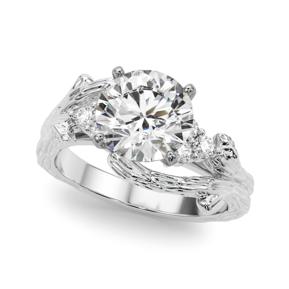 Round Bypass Lab Grown Diamond Engagement Ring - VS1 D/E/F | 14K & 18K Gold | 14K White Gold | Round Lab Diamond | Picasso Gold & Diamond Chicago