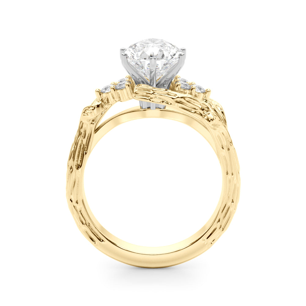 Round Bypass Lab Grown Diamond Engagement Ring - VS1 D/E/F | 14K & 18K Gold | 18K White Gold | Round Lab Diamond | Picasso Gold & Diamond Chicago
