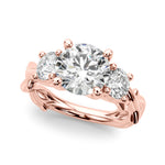 Round Twisted Shank Lab Grown Diamond Engagement Ring - VS1 D/E/F | 14K & 18K Gold | 14K White Gold | Round Lab Diamond | Picasso Gold & Diamond Chicago