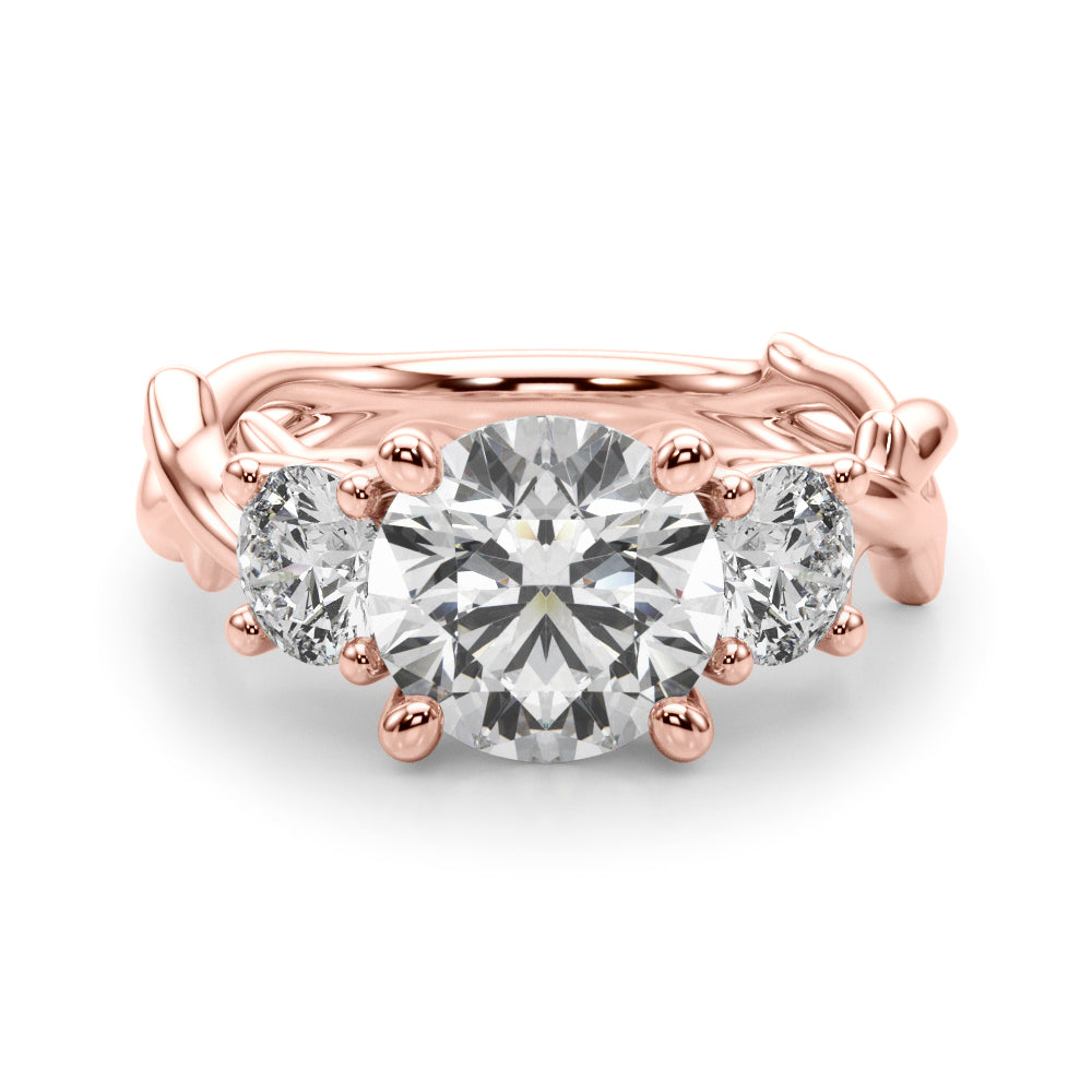 Round Twisted Shank Lab Grown Diamond Engagement Ring - VS1 D/E/F | 14K & 18K Gold | 14K Yellow Gold | Round Lab Diamond | Picasso Gold & Diamond Chicago