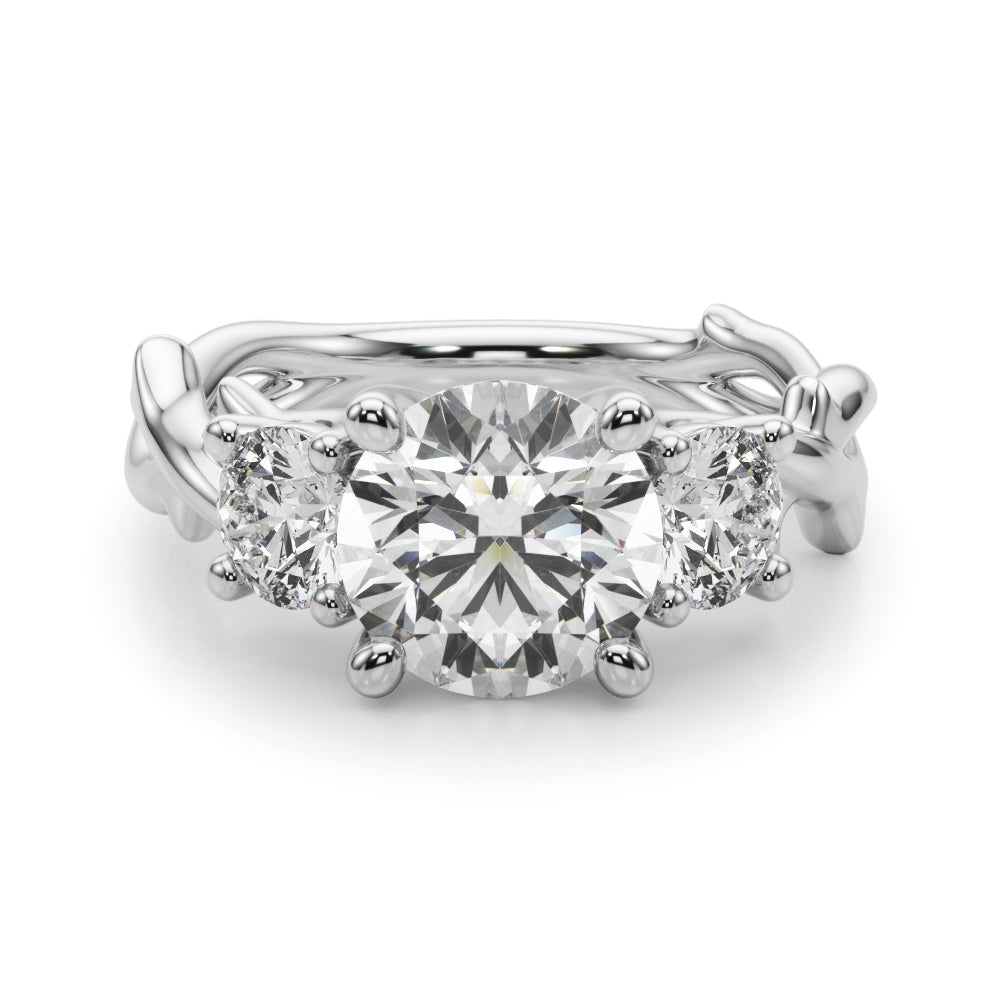 Round Twisted Shank Lab Grown Diamond Engagement Ring - VS1 D/E/F | 14K & 18K Gold | 14K Yellow Gold | Round Lab Diamond | Picasso Gold & Diamond Chicago
