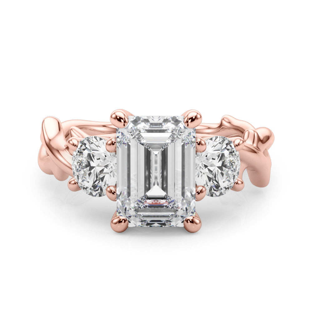 Round Twisted Shank Lab Grown Diamond Engagement Ring - VS1 D/E/F | 14K & 18K Gold | 18K White Gold | Round Lab Diamond | Picasso Gold & Diamond Chicago