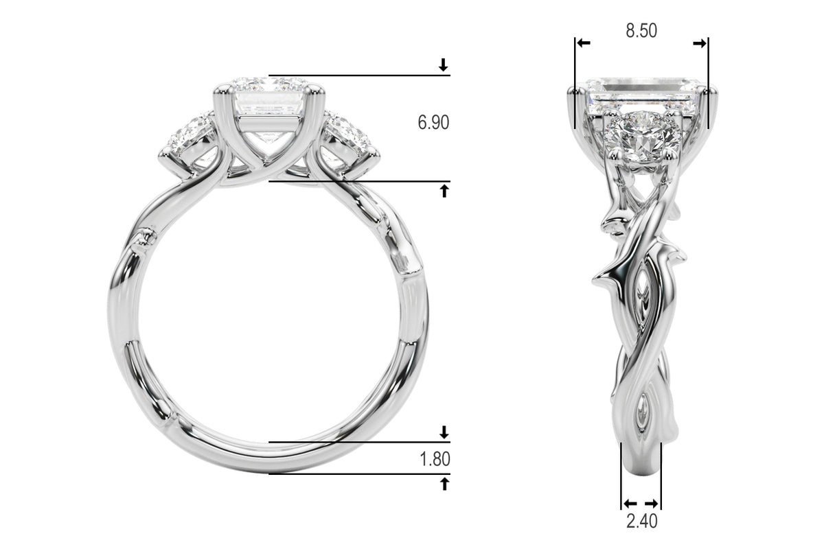 Round Twisted Shank Lab Grown Diamond Engagement Ring - VS1 D/E/F | 14K & 18K Gold | 18K White Gold | Round Lab Diamond | Picasso Gold & Diamond Chicago