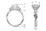 Round Twisted Shank Lab Grown Diamond Engagement Ring - VS1 D/E/F | 14K & 18K Gold | 18K White Gold | Round Lab Diamond | Picasso Gold & Diamond Chicago