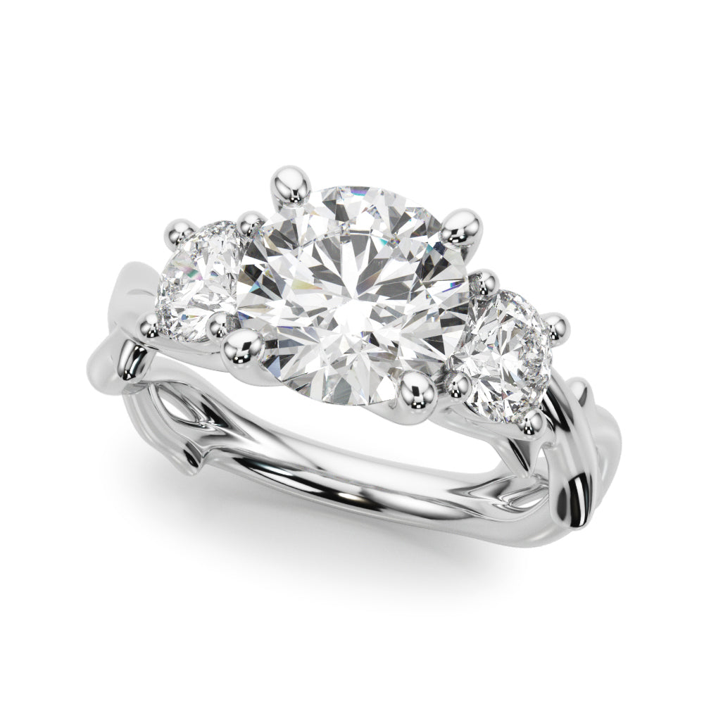 Round Twisted Shank Lab Grown Diamond Engagement Ring - VS1 D/E/F | 14K & 18K Gold | 14K White Gold | Round Lab Diamond | Picasso Gold & Diamond Chicago