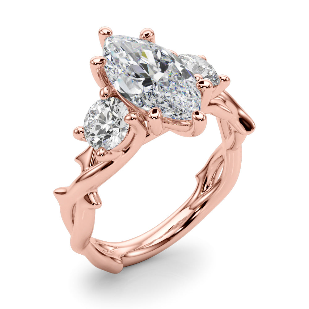 Round Twisted Shank Lab Grown Diamond Engagement Ring - VS1 D/E/F | 14K & 18K Gold | 18K Yellow Gold | Round Lab Diamond | Picasso Gold & Diamond Chicago