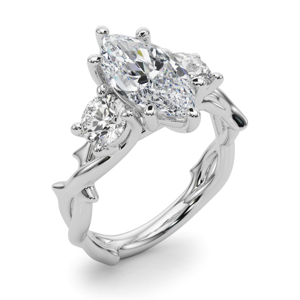 Round Twisted Shank Lab Grown Diamond Engagement Ring - VS1 D/E/F | 14K & 18K Gold | 18K Yellow Gold | Round Lab Diamond | Picasso Gold & Diamond Chicago
