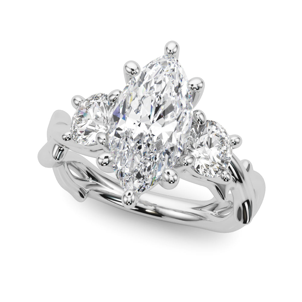 Round Twisted Shank Lab Grown Diamond Engagement Ring - VS1 D/E/F | 14K & 18K Gold | 18K Rose Gold | Round Lab Diamond | Picasso Gold & Diamond Chicago