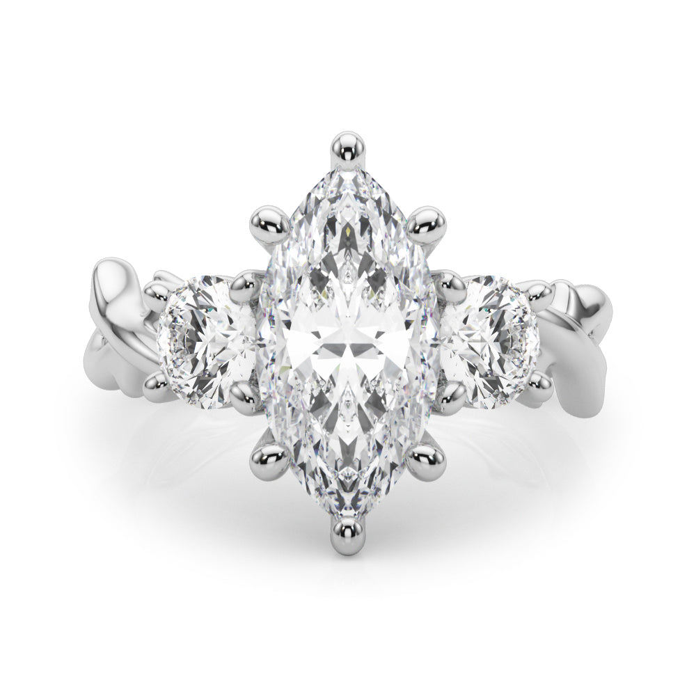 Round Twisted Shank Lab Grown Diamond Engagement Ring - VS1 D/E/F | 14K & 18K Gold | 18K Rose Gold | Round Lab Diamond | Picasso Gold & Diamond Chicago