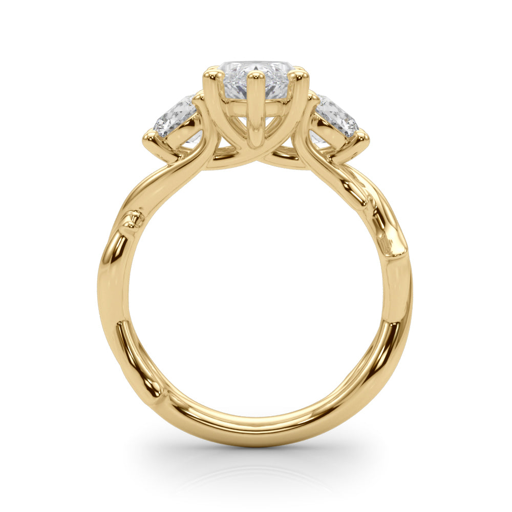 Round Twisted Shank Lab Grown Diamond Engagement Ring - VS1 D/E/F | 14K & 18K Gold | Platinum | Round Lab Diamond | Picasso Gold & Diamond Chicago