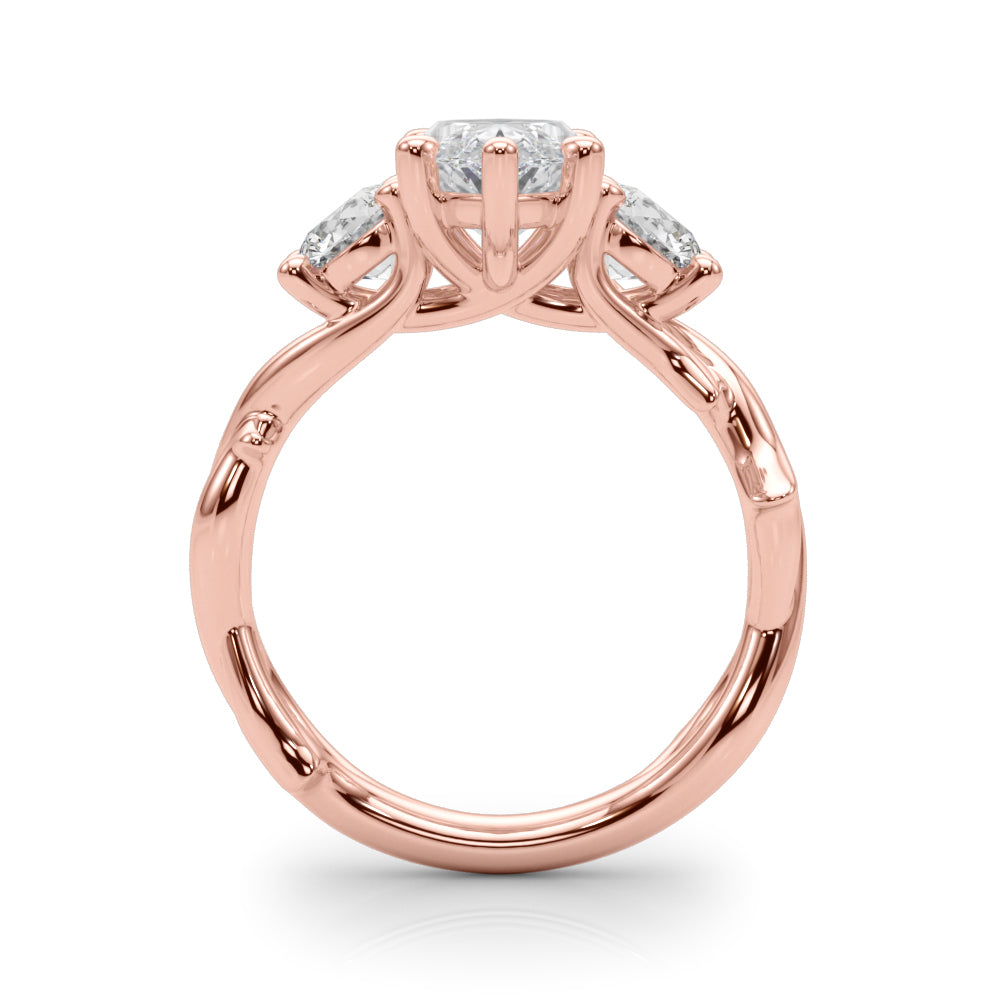 Round Twisted Shank Lab Grown Diamond Engagement Ring - VS1 D/E/F | 14K & 18K Gold | Platinum | Round Lab Diamond | Picasso Gold & Diamond Chicago