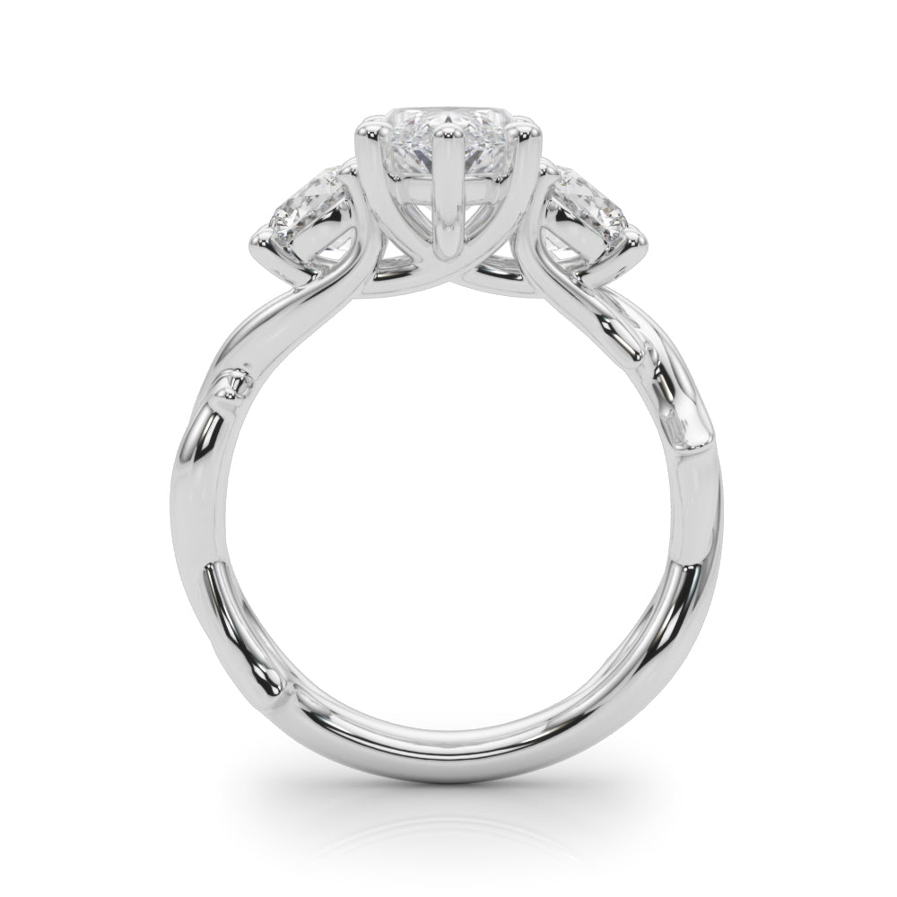 Round Twisted Shank Lab Grown Diamond Engagement Ring - VS1 D/E/F | 14K & 18K Gold | Platinum | Round Lab Diamond | Picasso Gold & Diamond Chicago
