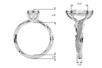 Round Twisted Shank Lab Grown Diamond Engagement Ring - VS1 D/E/F | 14K & 18K Gold | Platinum | Round Lab Diamond | Picasso Gold & Diamond Chicago