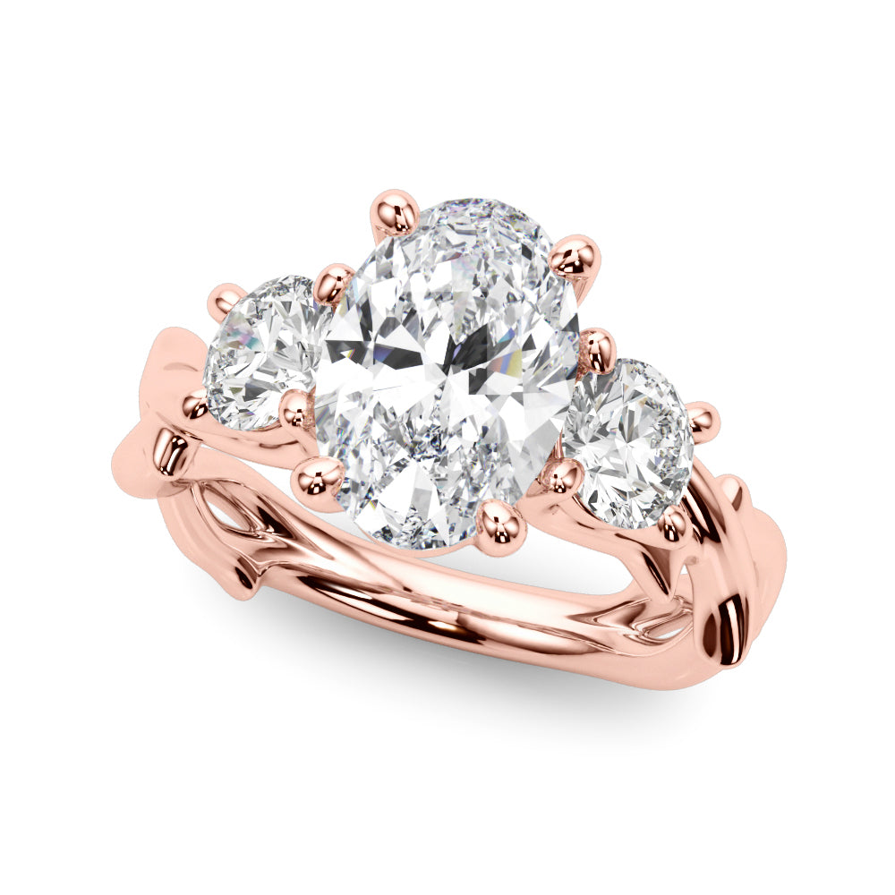 Round Twisted Shank Lab Grown Diamond Engagement Ring - VS1 D/E/F | 14K & 18K Gold | Lab Grown Diamond Engagement Ring | Picasso Gold & Diamond | Chicago