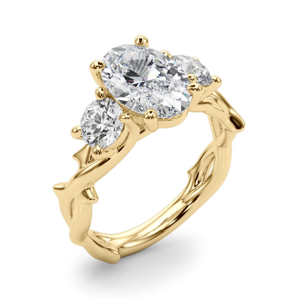 Round Twisted Shank Lab Grown Diamond Engagement Ring - VS1 D/E/F | 14K & 18K Gold | Lab Grown Diamond Engagement Ring | Picasso Gold & Diamond | Chicago
